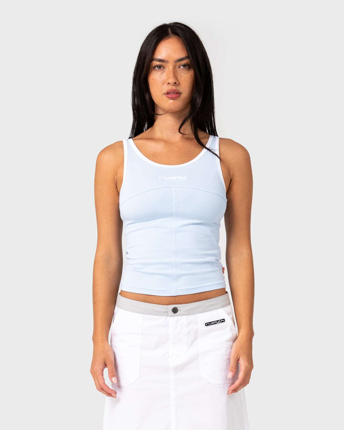 Rusty - Score Contrast Tank | Ice Blue