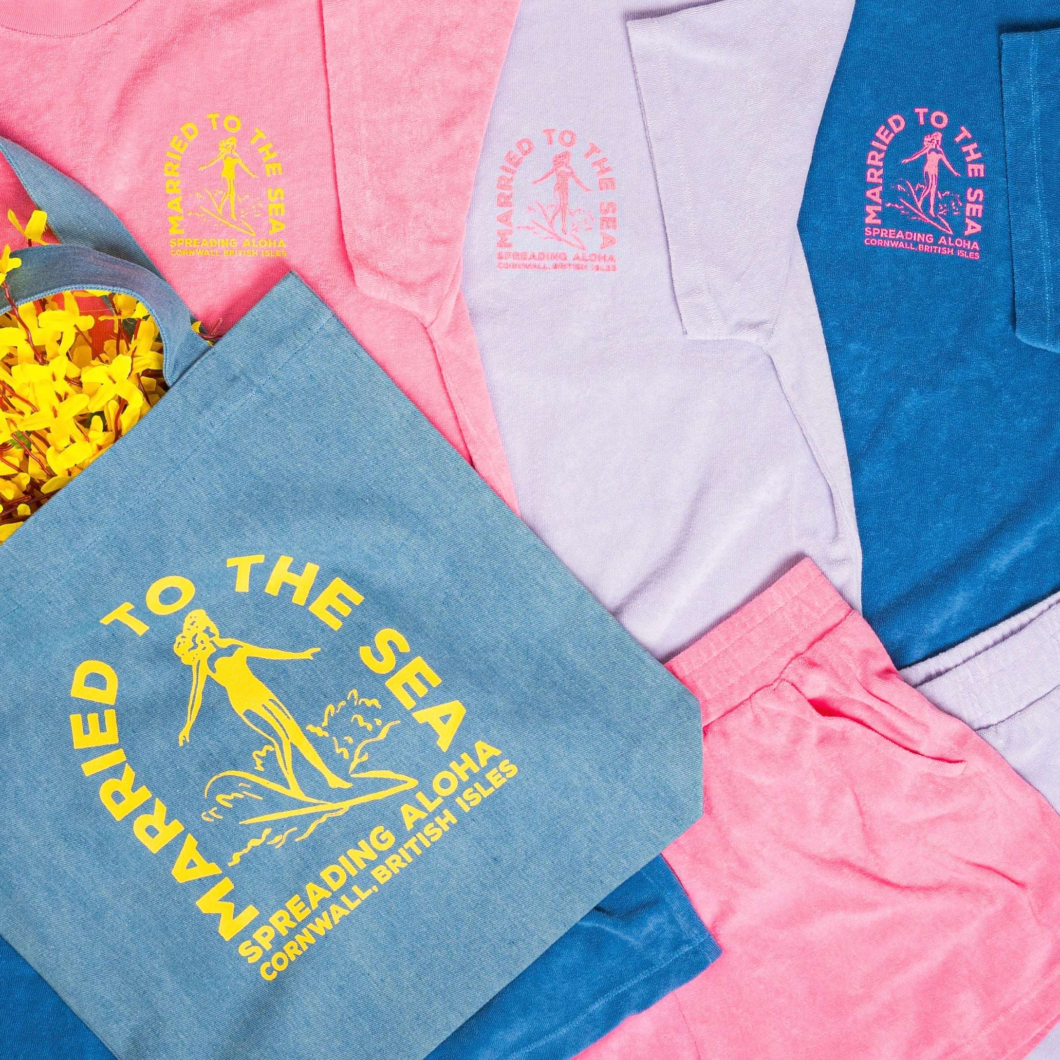 Surfer Girl Terry Towel T-Shirt | Riviera Blue