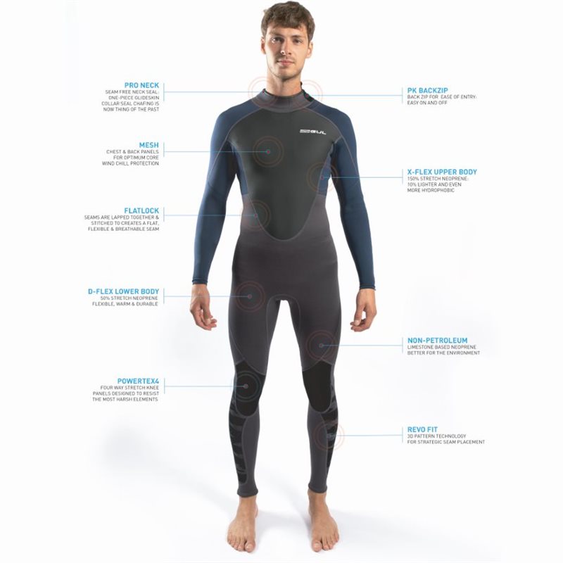 Gul Response Men’s 3/2 FL Steamer | Black/Grey