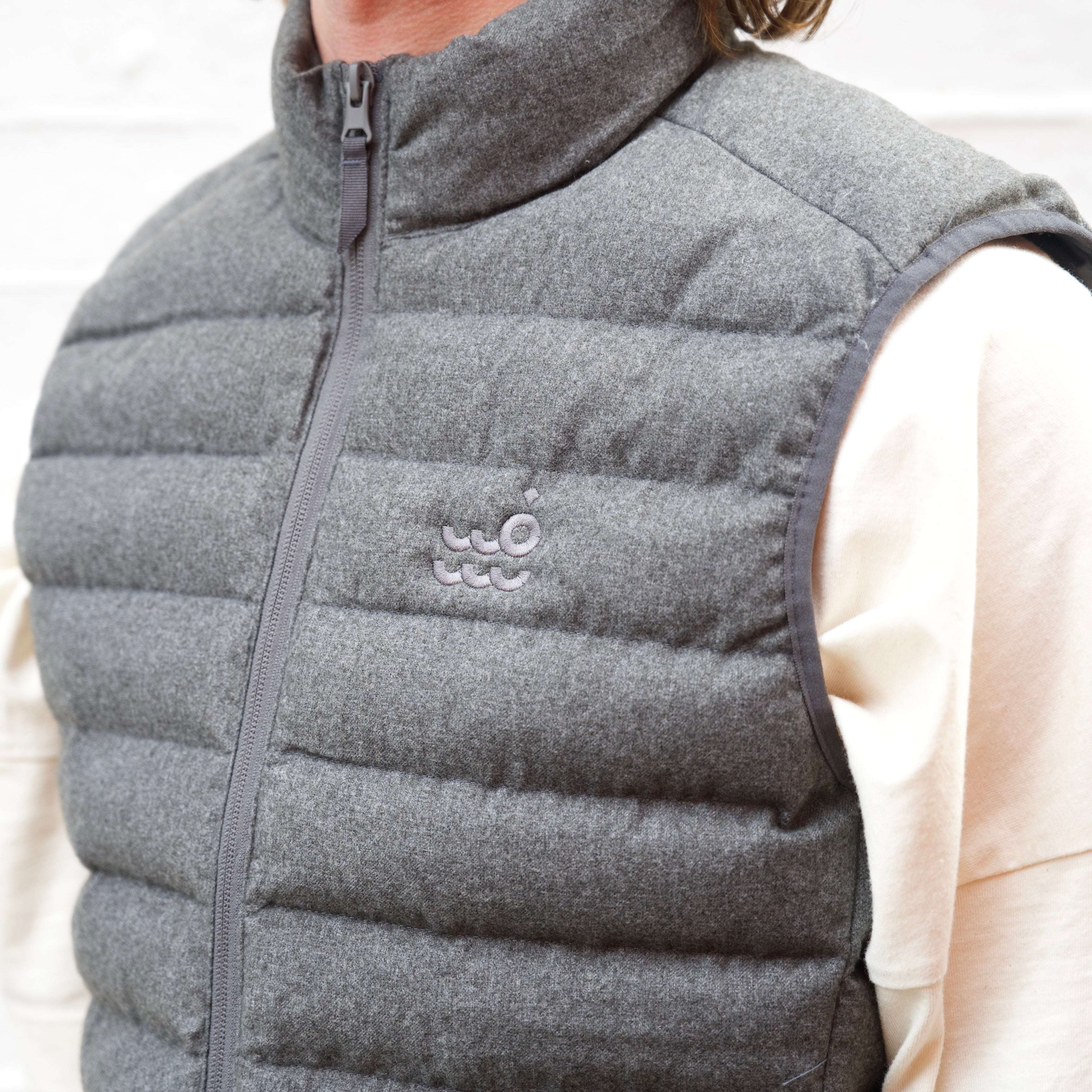Setty Wool-Like Padded Gilet - Deep Metal Heather Grey | Married to the Sea