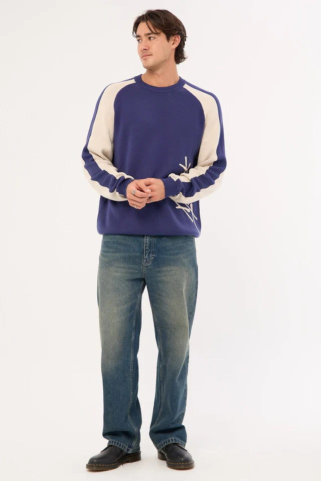 Rusty - Roll Safe Boxy Knitted Crew | Dark Blue