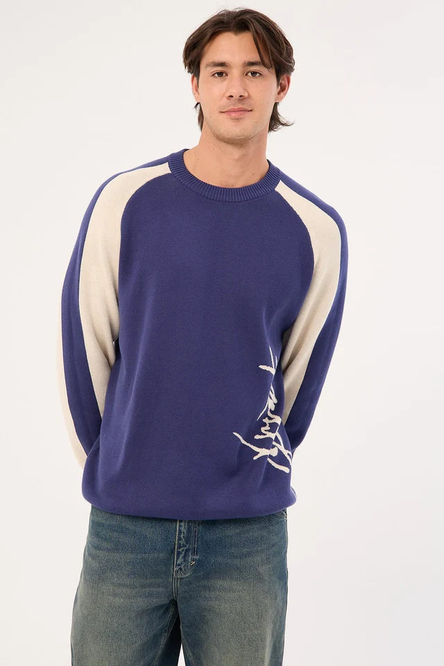 Rusty - Roll Safe Boxy Knitted Crew | Dark Blue