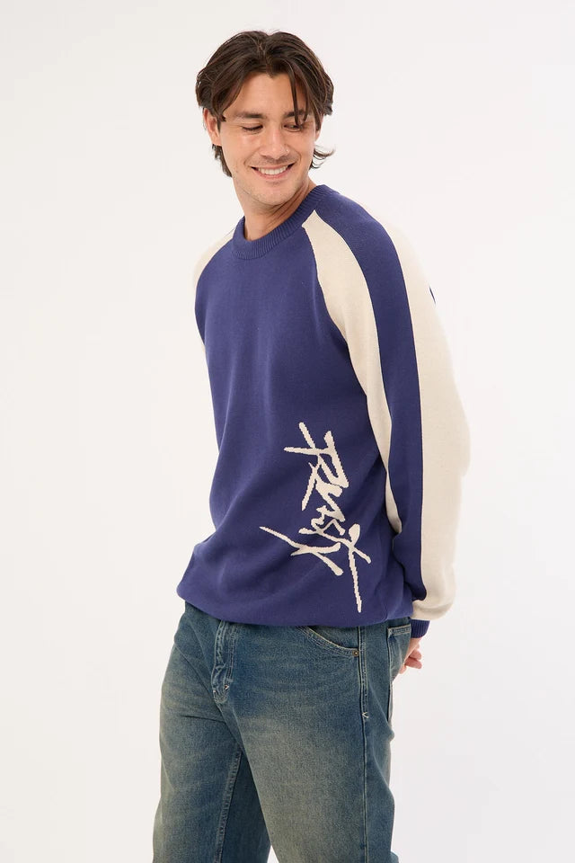 Rusty - Roll Safe Boxy Knitted Crew | Dark Blue