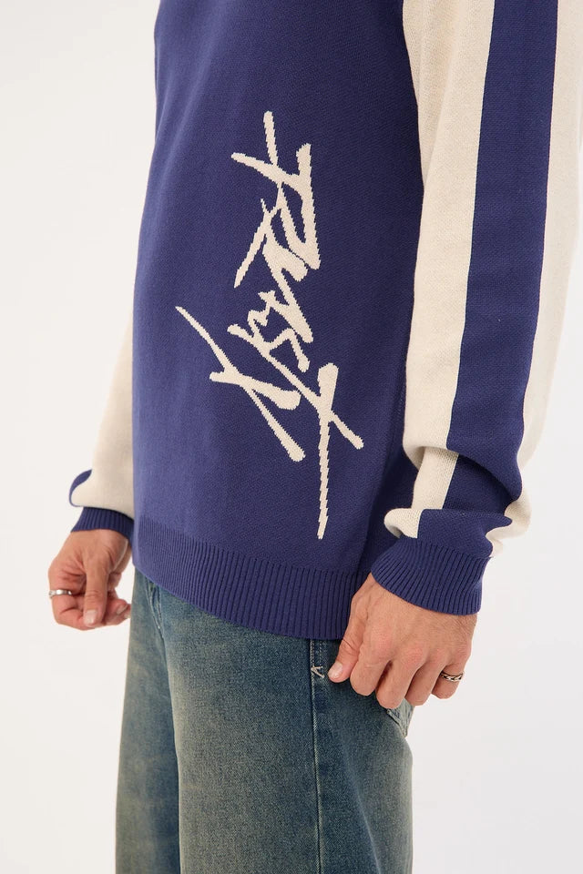 Rusty - Roll Safe Boxy Knitted Crew | Dark Blue