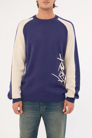 Rusty - Roll Safe Boxy Knitted Crew | Dark Blue