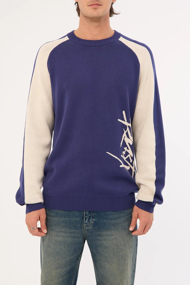 Rusty - Roll Safe Boxy Knitted Crew | Dark Blue