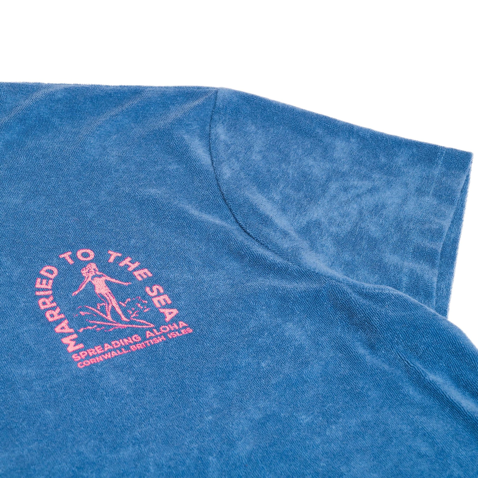 Surfer Girl Terry Towel T-Shirt | Riviera Blue