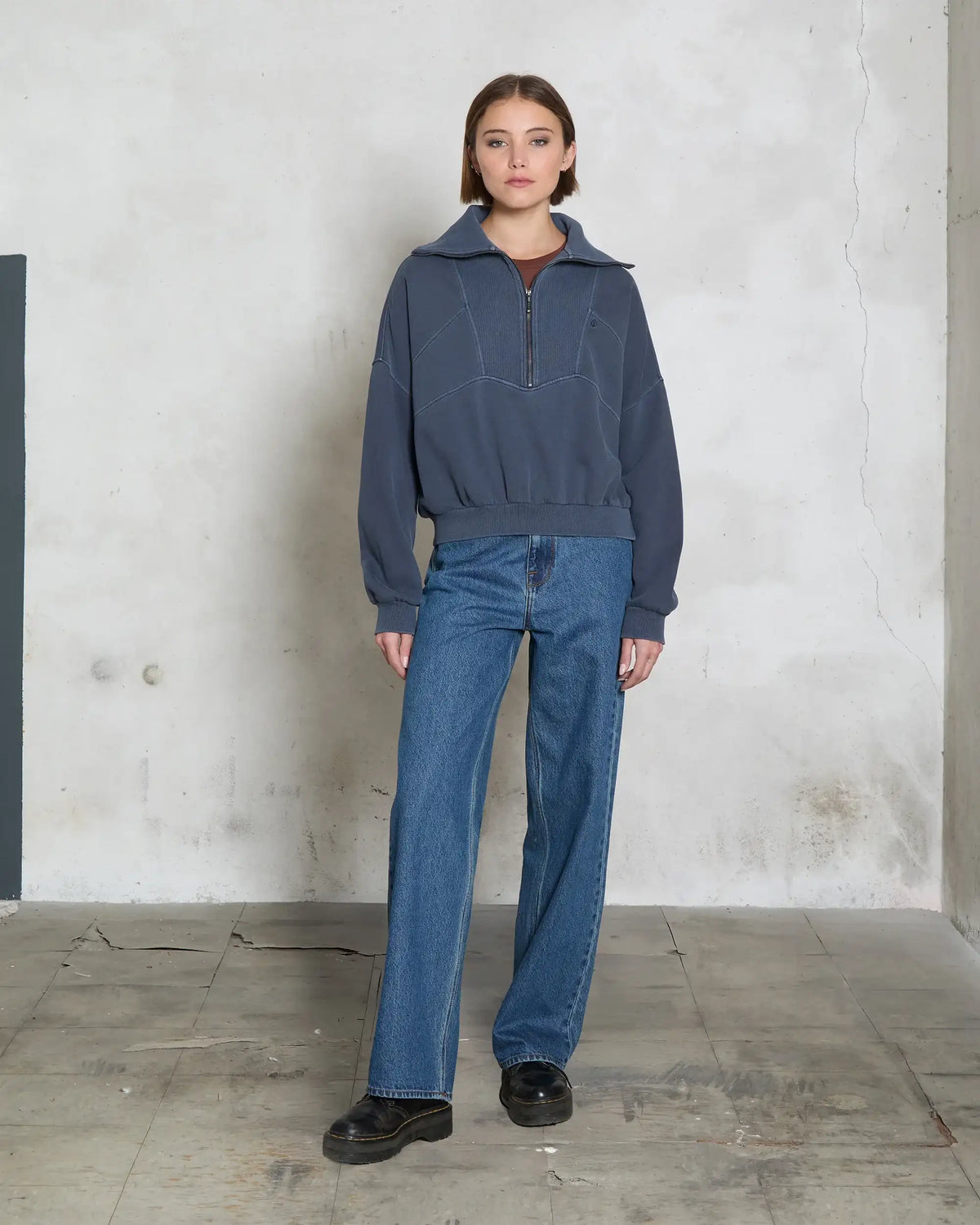 Volcom - Reetrocity Quarter Zip | Storm Blue