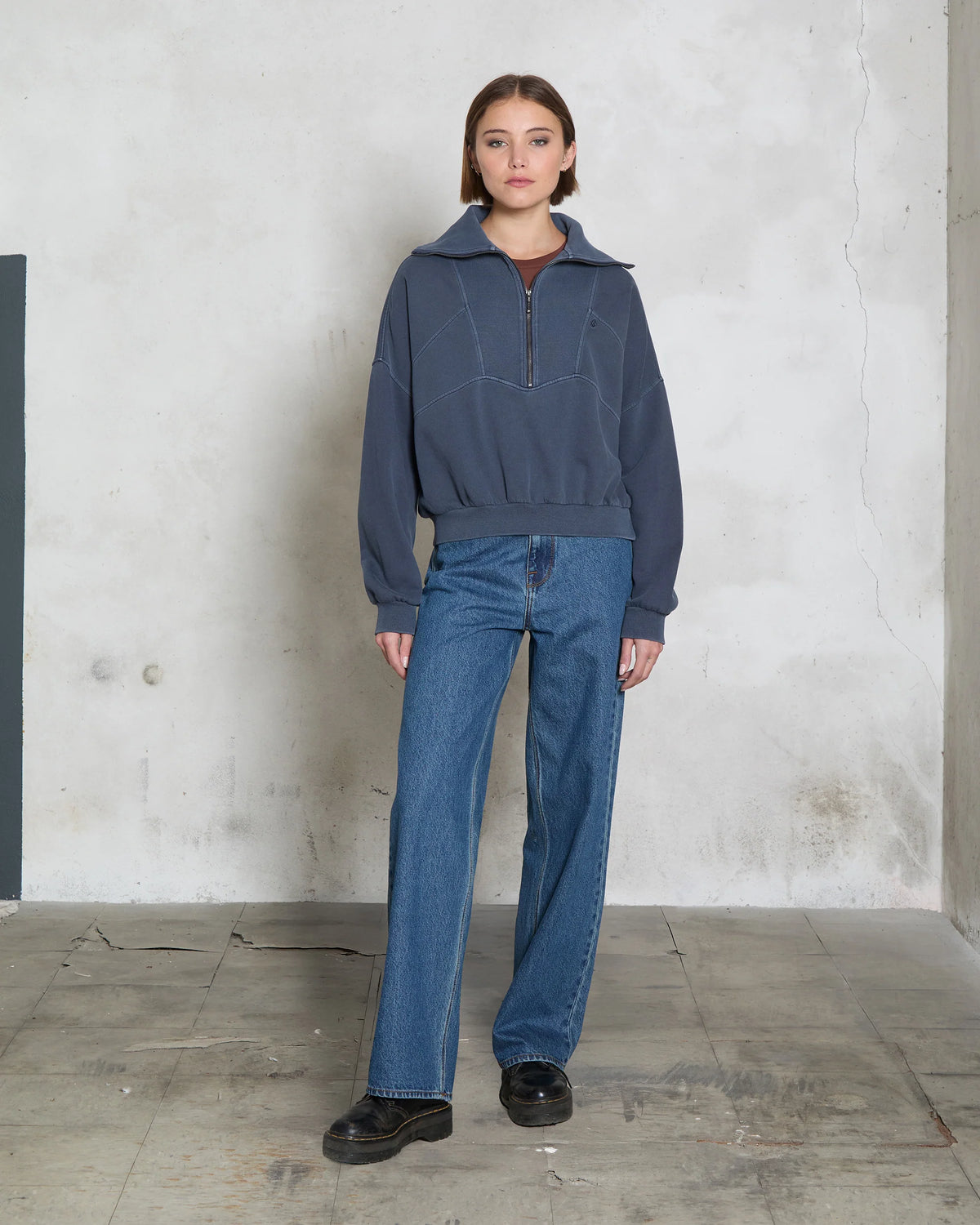 Volcom - Reetrocity Quarter Zip | Storm Blue