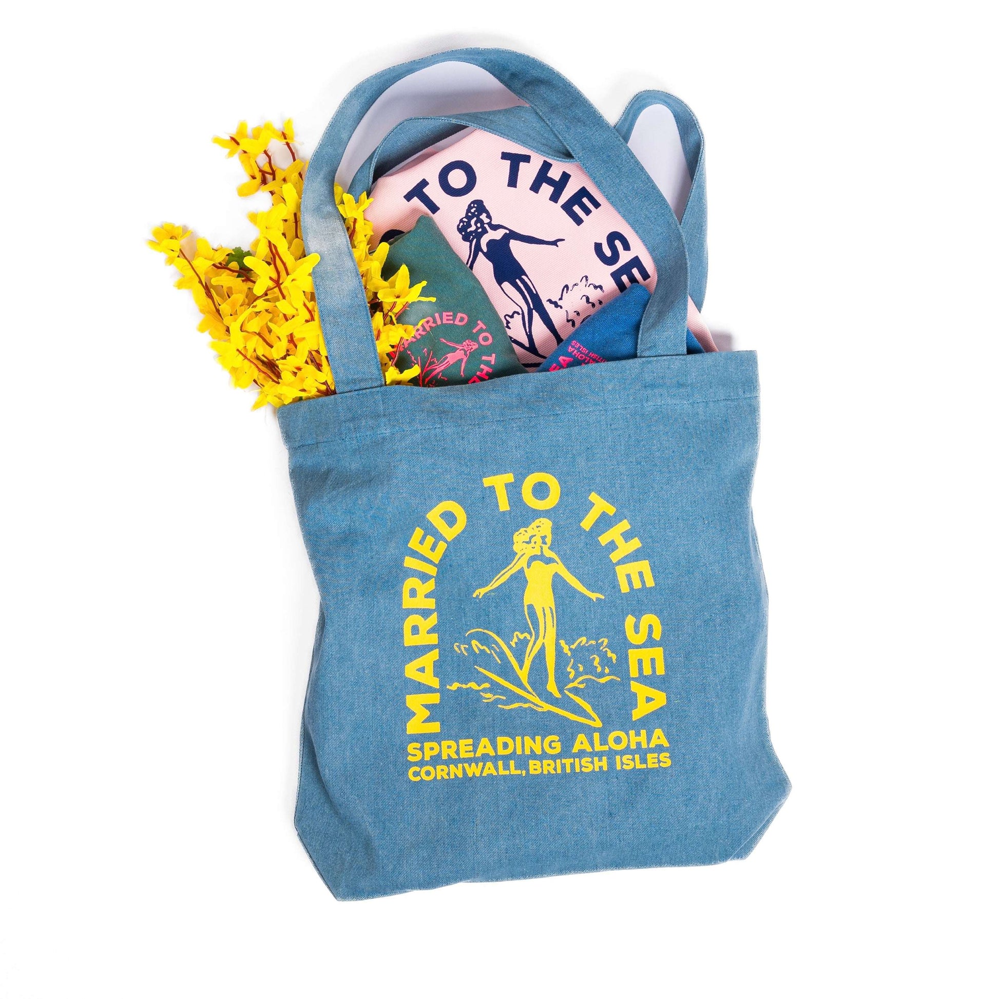 Classic Surfer Girl Tote Bag | Denim