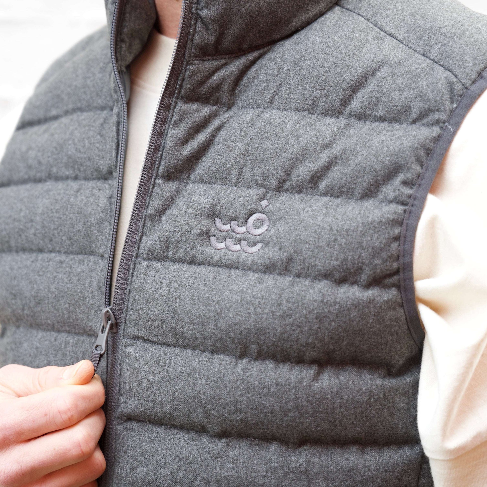 Setty Wool-Like Padded Gilet - Deep Metal Heather Grey | Married to the Sea