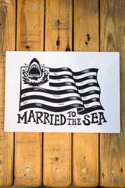 Sharks and stripes Art Print | Black/Raw