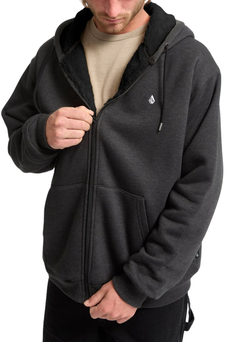 Volcom - Single Stone Lined Zip Hoodie | Heather Black