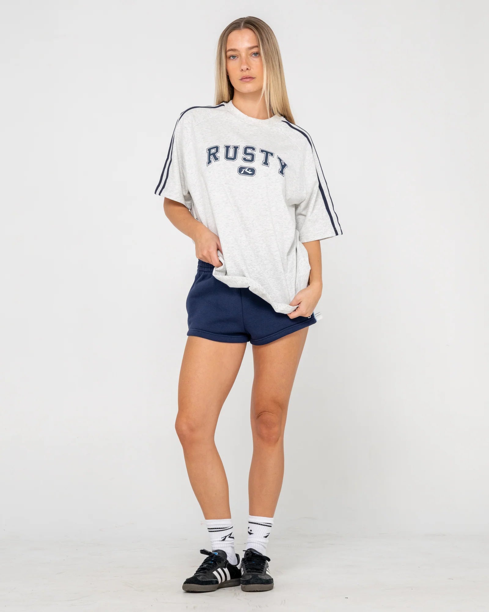Rusty - All Saint Collegiate Oversized Tee | Ecru Marle