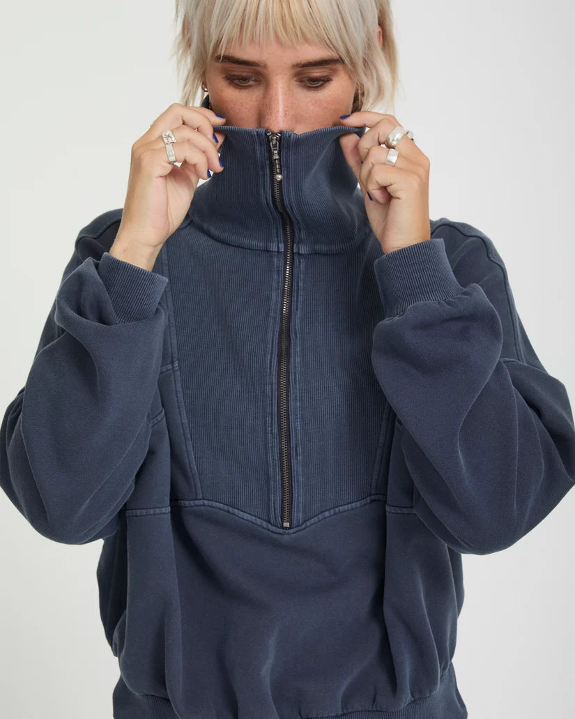 Volcom - Reetrocity Quarter Zip | Storm Blue