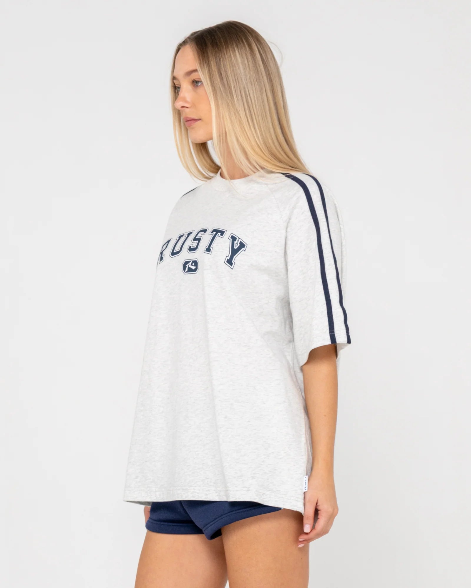 Rusty - All Saint Collegiate Oversized Tee | Ecru Marle