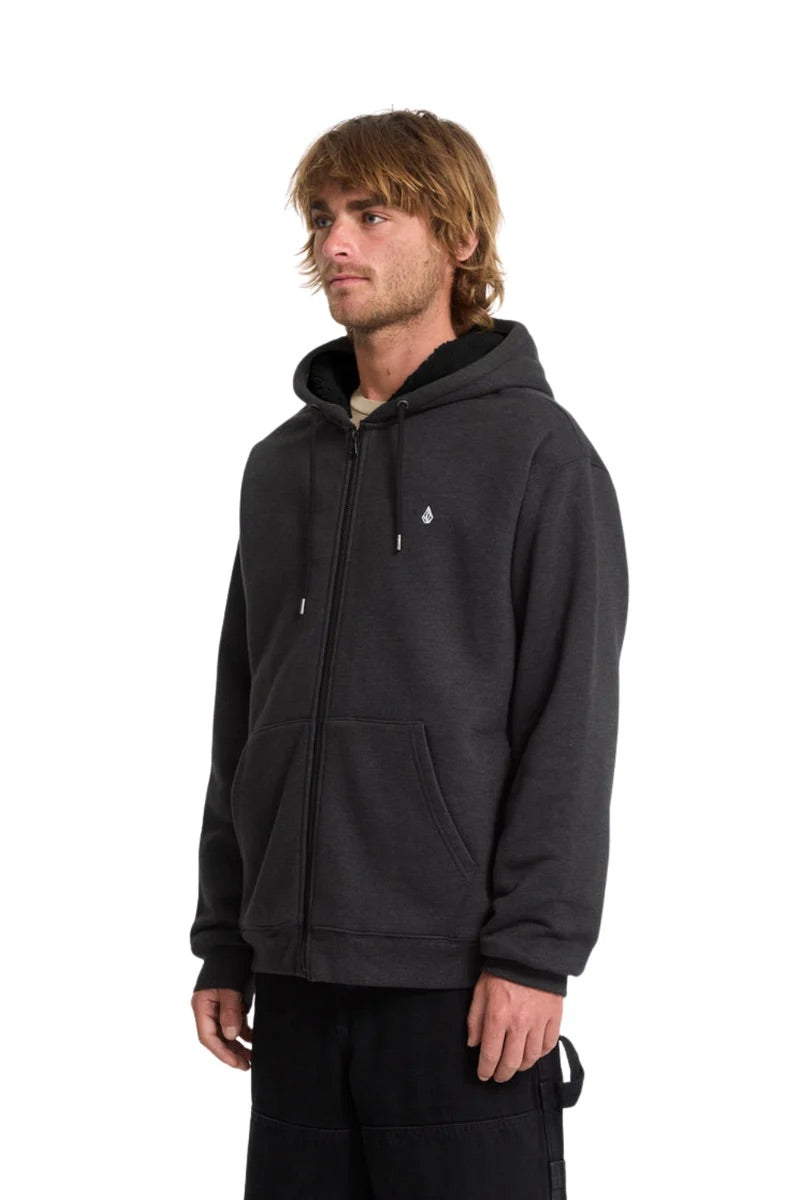 Volcom - Single Stone Lined Zip Hoodie | Heather Black