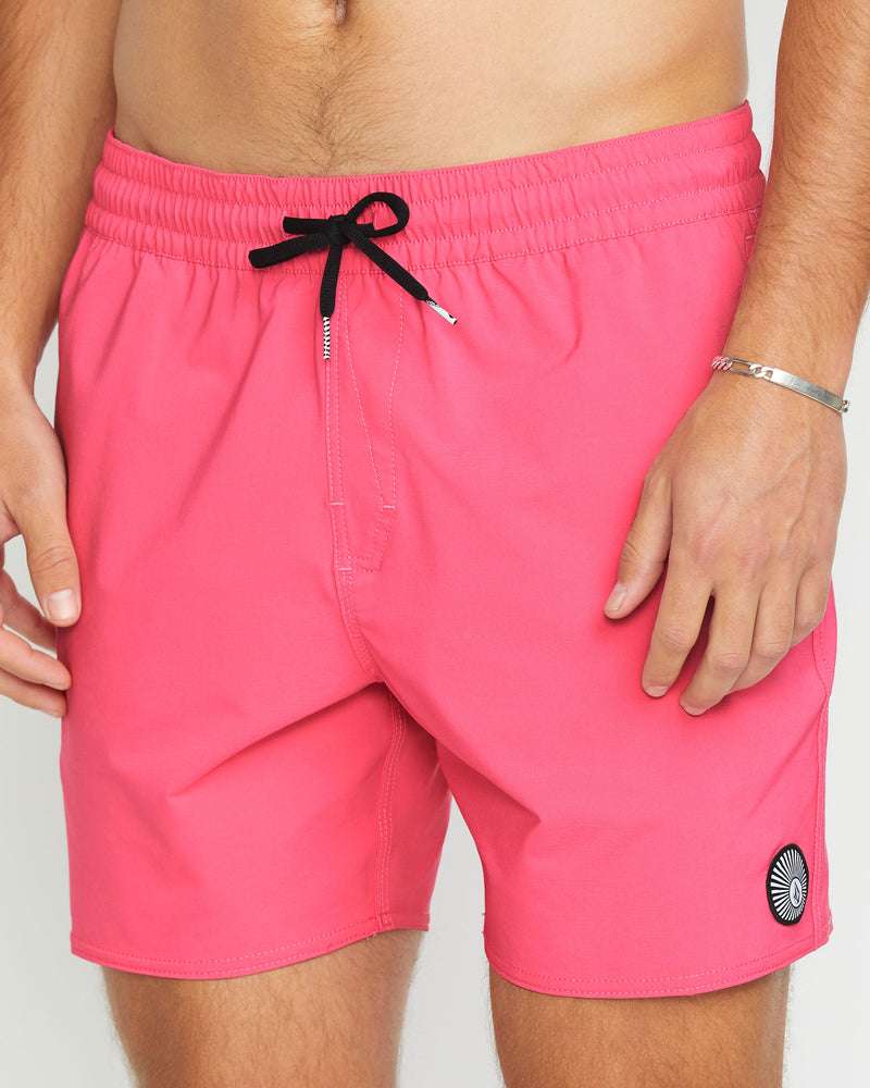 Volcom | Lido Solid Trunk 16" | Neon Pink