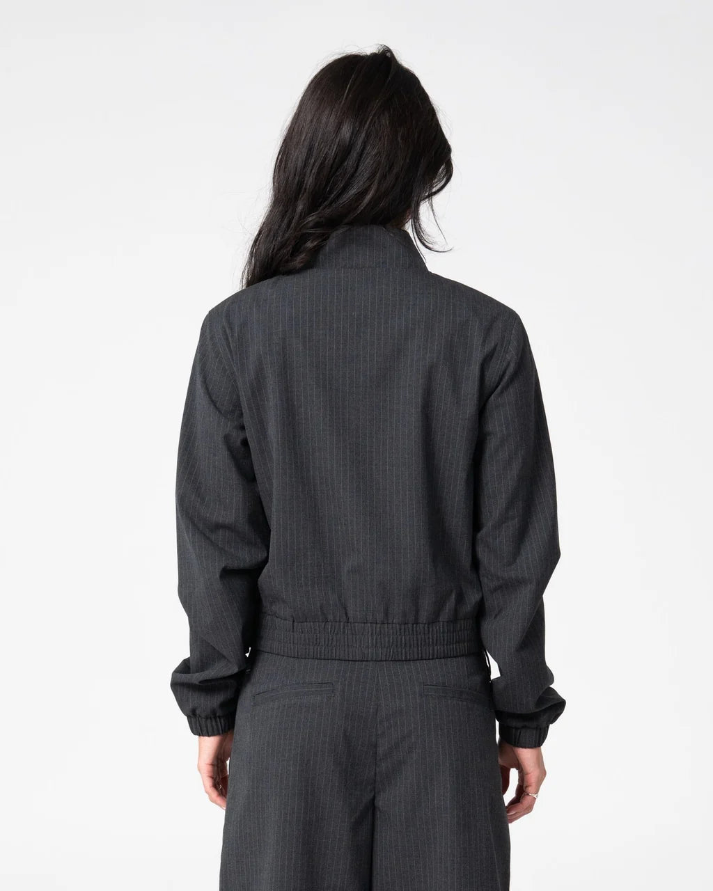 Rusty - Road Rage Hardstyle Funnel Neck Jacket | Coal Pinstripe