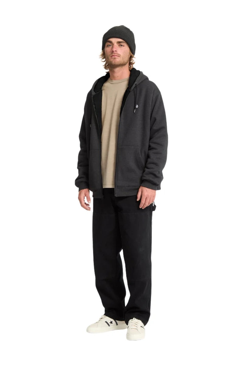 Volcom - Single Stone Lined Zip Hoodie | Heather Black