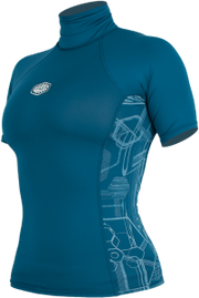 Alder - Cruz Womens Short-Sleeve Rash Vest | Blue -  - Married to the Sea Surf Shop - 