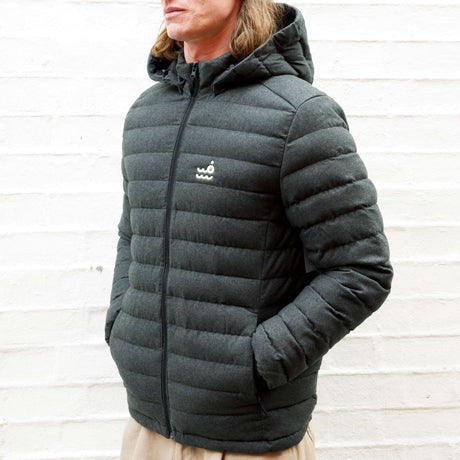 Setty Wool-Like Padded Jacket - Dark Heather Grey | Married to the Sea