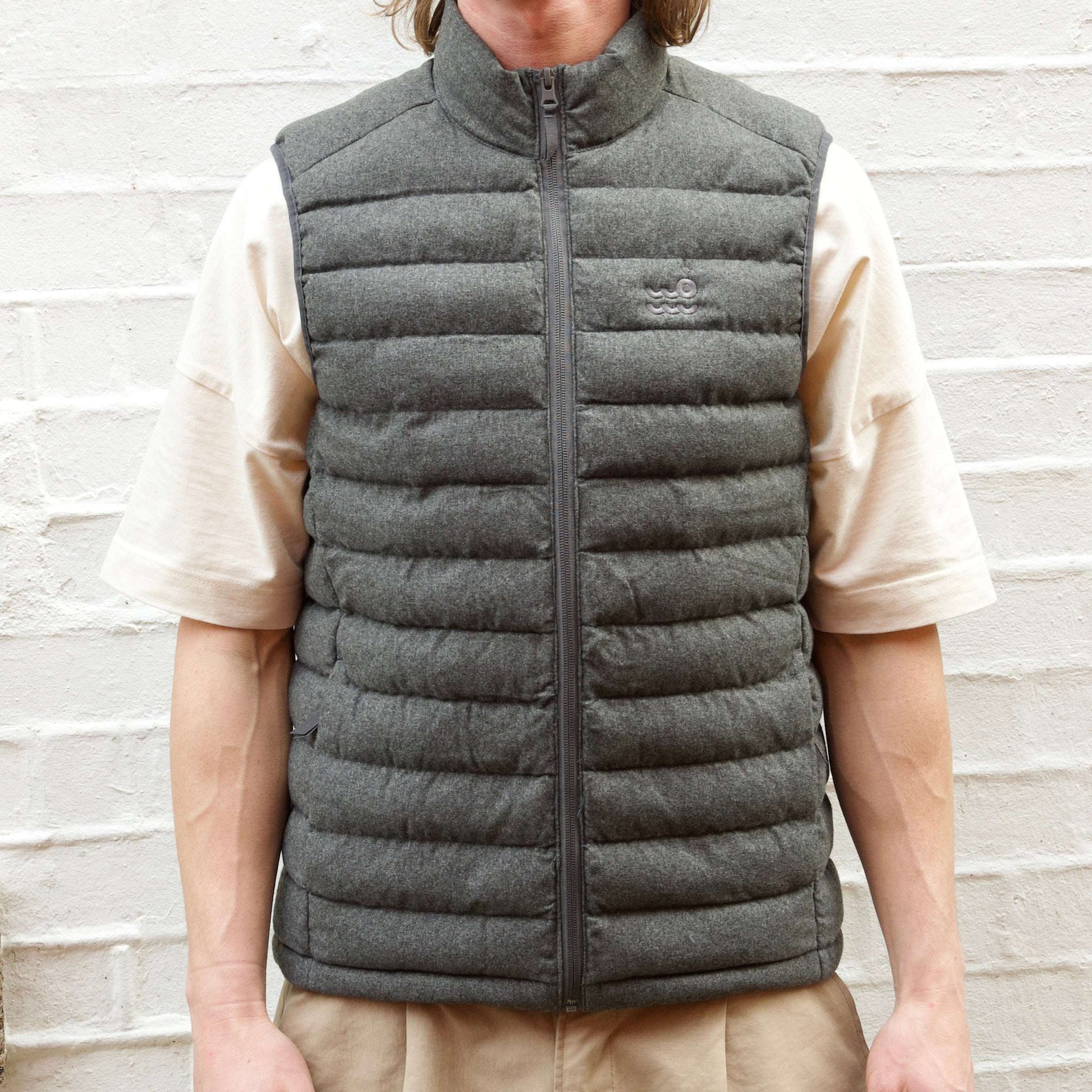 Setty Wool-Like Padded Gilet - Deep Metal Heather Grey | Married to the Sea