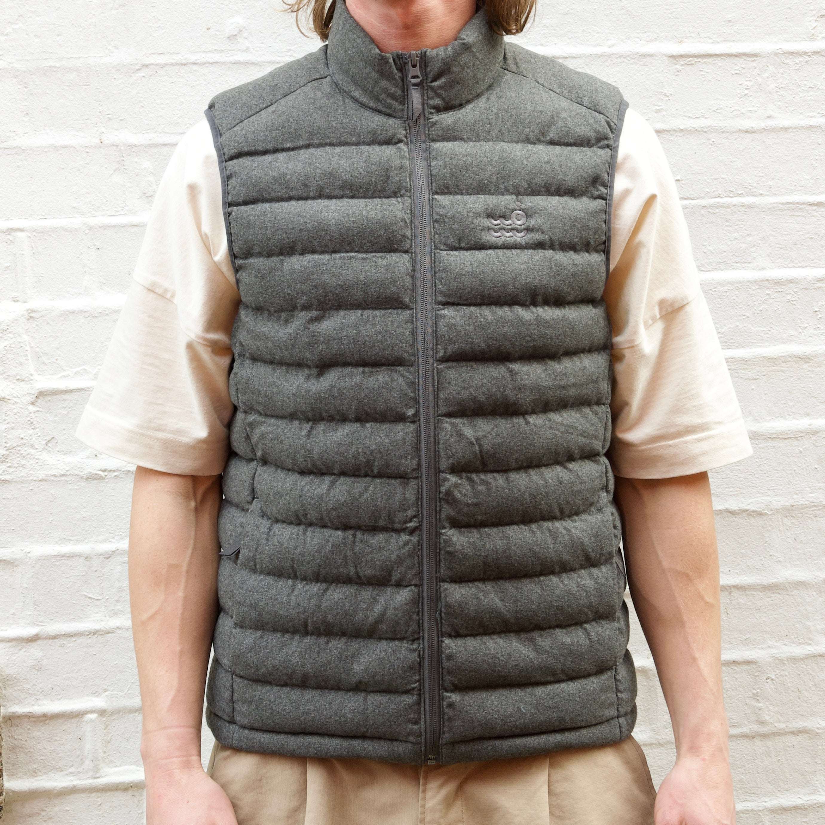 Setty Wool-Like Padded Gilet - Deep Metal Heather Grey | Married to the Sea
