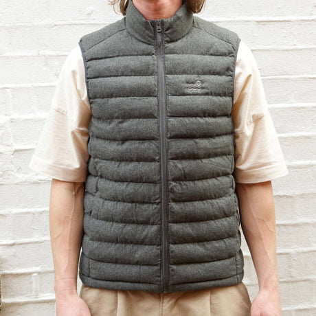 Setty Wool-Like Padded Gilet - Deep Metal Heather Grey | Married to the Sea