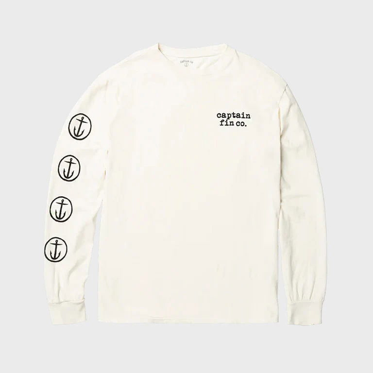 Captain Fin - Anchor Tee Long Sleeve | Vintage White -  - Married to the Sea Surf Shop - 