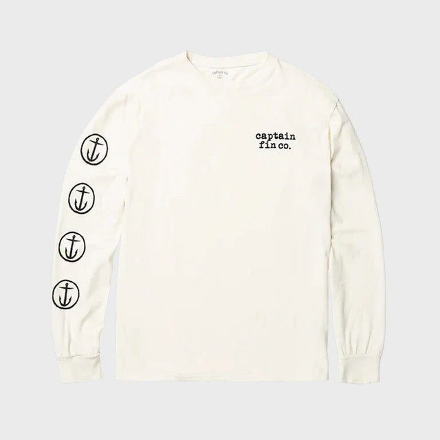Captain Fin - Anchor Tee Long Sleeve | Vintage White -  - Married to the Sea Surf Shop - 