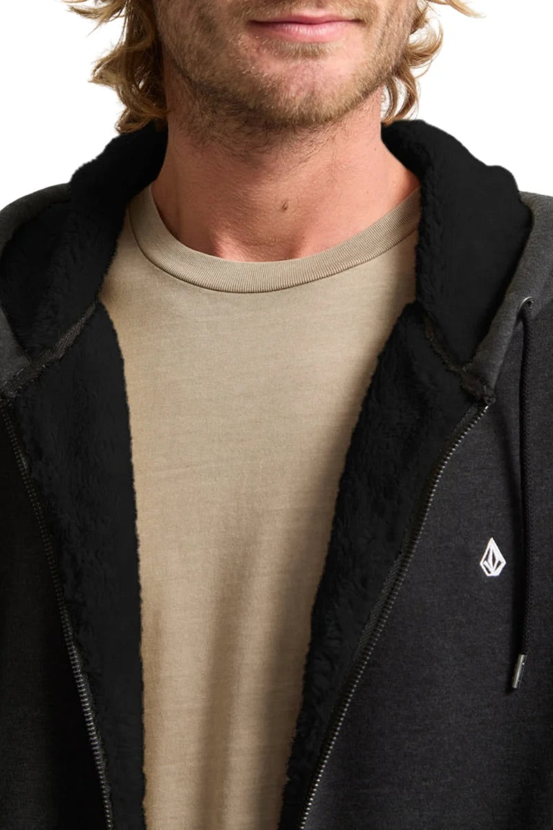 Volcom - Single Stone Lined Zip Hoodie | Heather Black