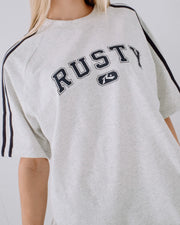 Rusty - All Saint Collegiate Oversized Tee | Ecru Marle