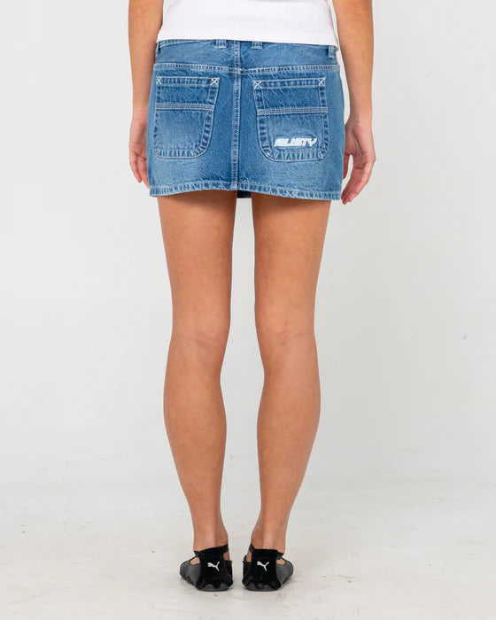 Rusty- Flip Mommy Low Rise Mini Denim Skirt | Blasted Middy Blue / Blue