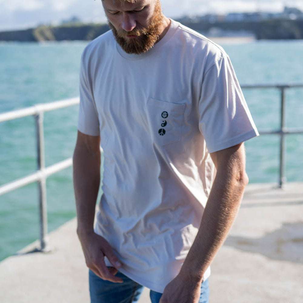 Karma Skull Pocket Tee | Bone