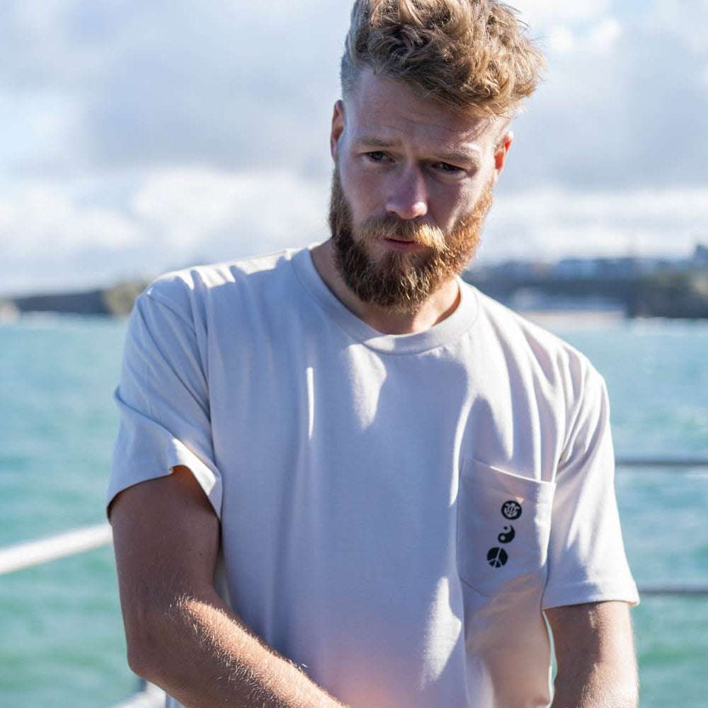 Karma Skull Pocket Tee | Bone