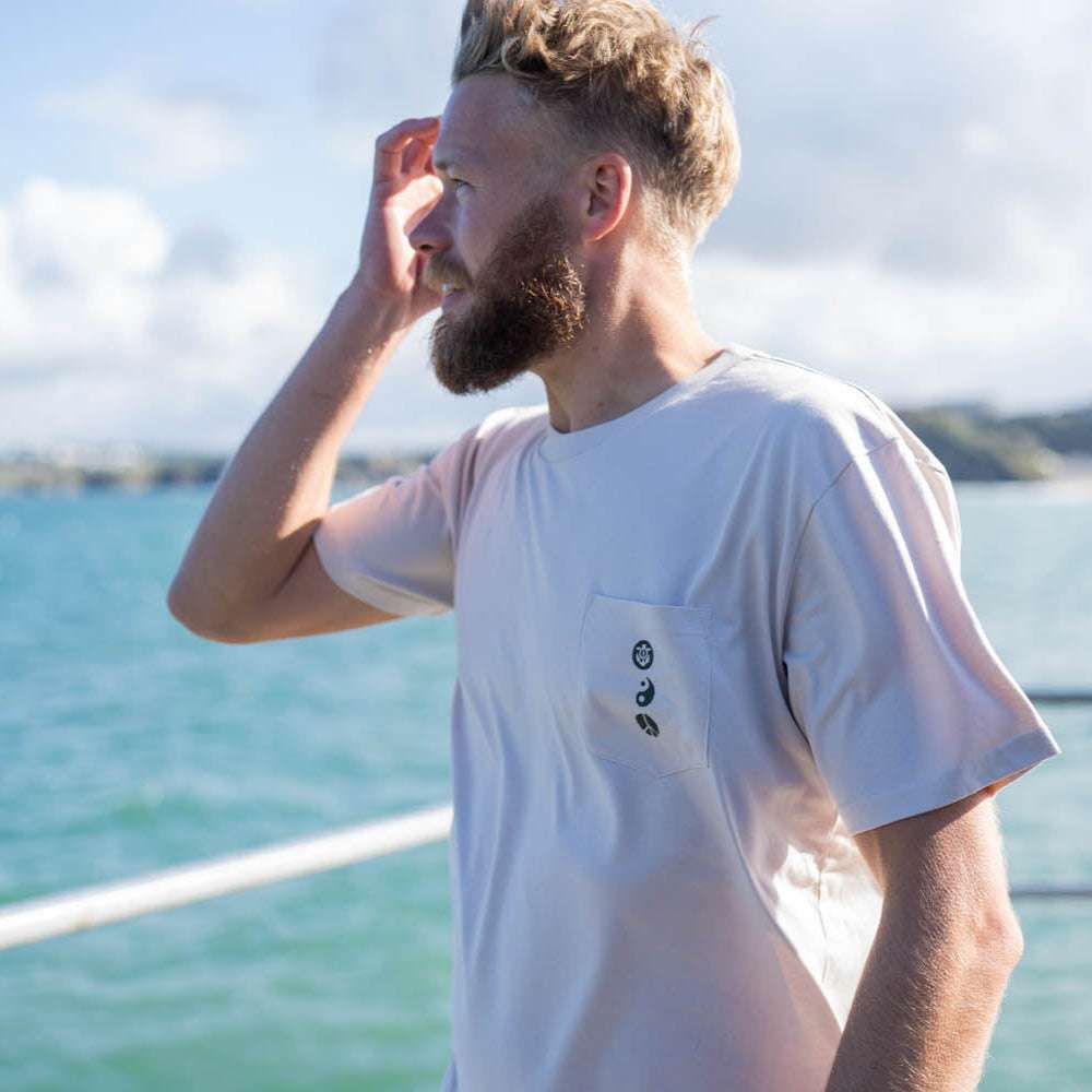 Karma Skull Pocket Tee | Bone