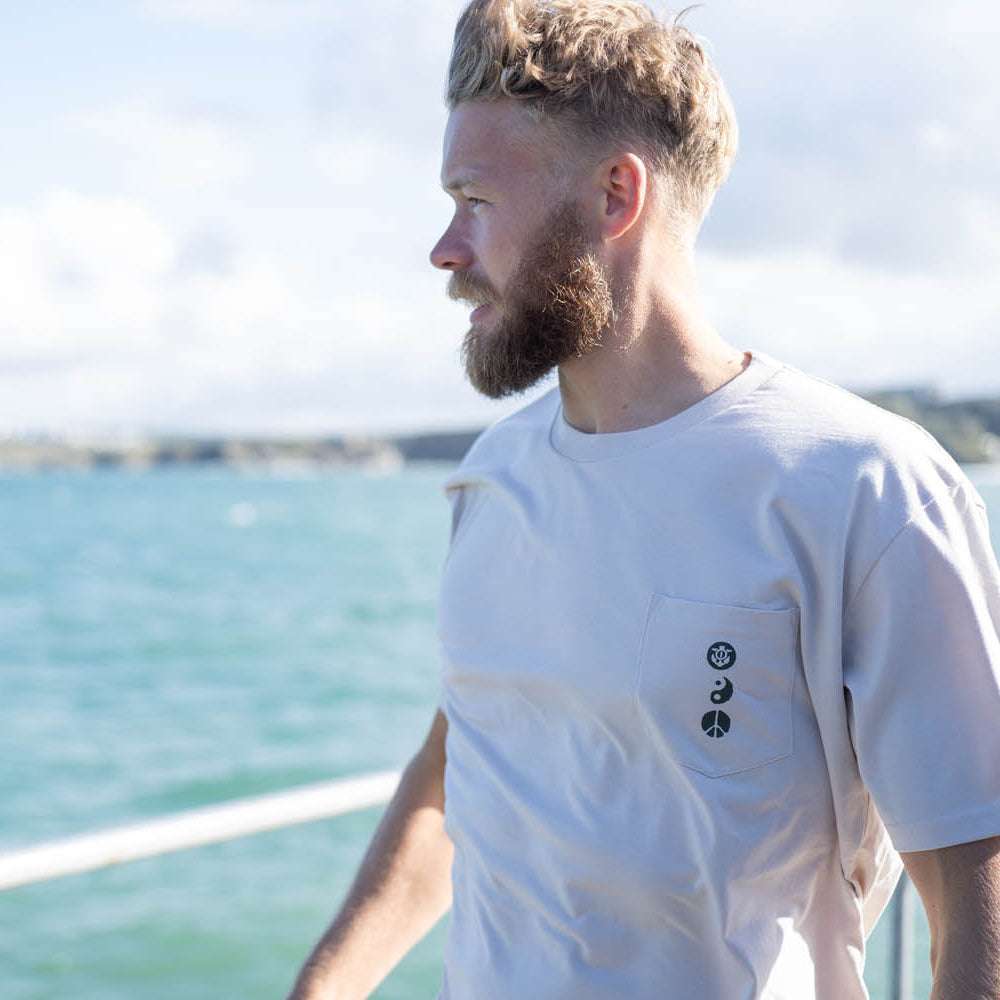 Karma Skull Pocket Tee | Bone