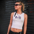 LE TV Checked | Orchid Ribbed Crop Tank