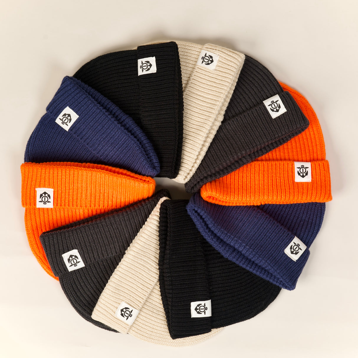 Anchor Label Ribbed Knit Beanie - Oatmeal | Married to the Sea