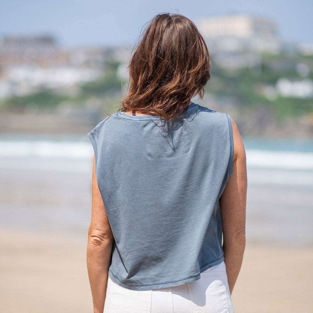 Diver Ladies Cropped Tank Top | Washed Mineral Grey -  - Married to the Sea Surf Shop - 