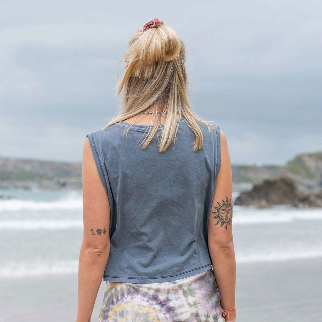 Diver Ladies Cropped Tank Top | Washed Mineral Grey -  - Married to the Sea Surf Shop - 