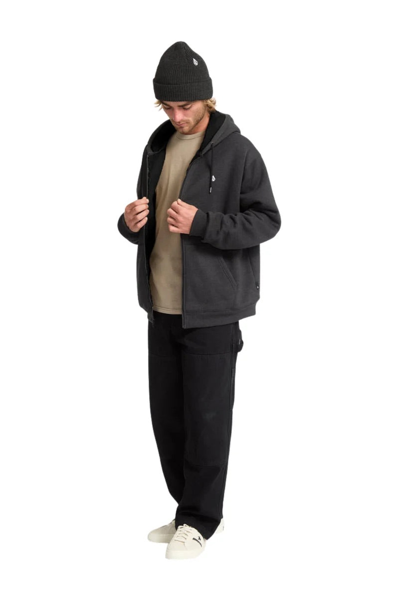 Volcom - Single Stone Lined Zip Hoodie | Heather Black