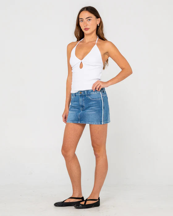 Rusty- Flip Mommy Low Rise Mini Denim Skirt | Blasted Middy Blue / Blue