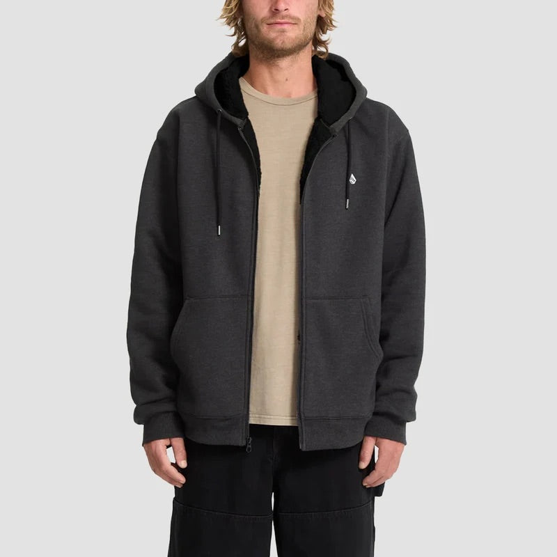 Volcom - Single Stone Lined Zip Hoodie | Heather Black