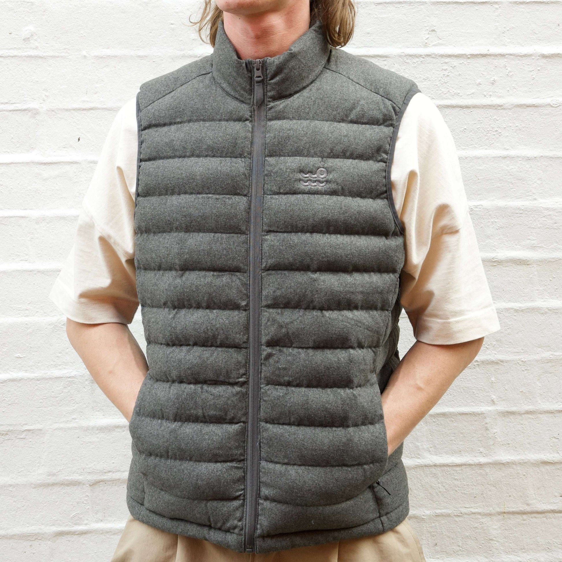 Setty Wool-Like Padded Gilet - Deep Metal Heather Grey | Married to the Sea