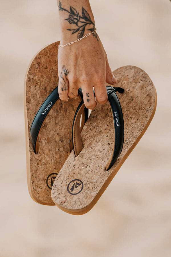 GOLDIE EARTH - WOMENS FLIP FLOPS - LATTE BROWN - Foamlife - married-to-the-sea-shop
