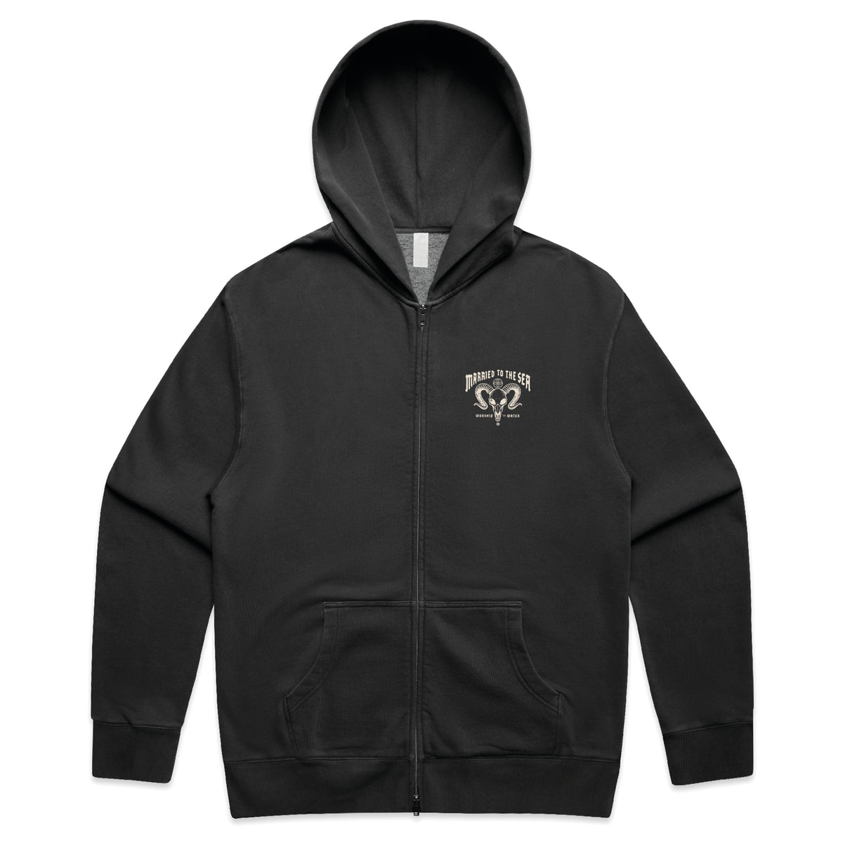 The G.O.A.T Zip Hood - Faded Black | Married to the Sea
