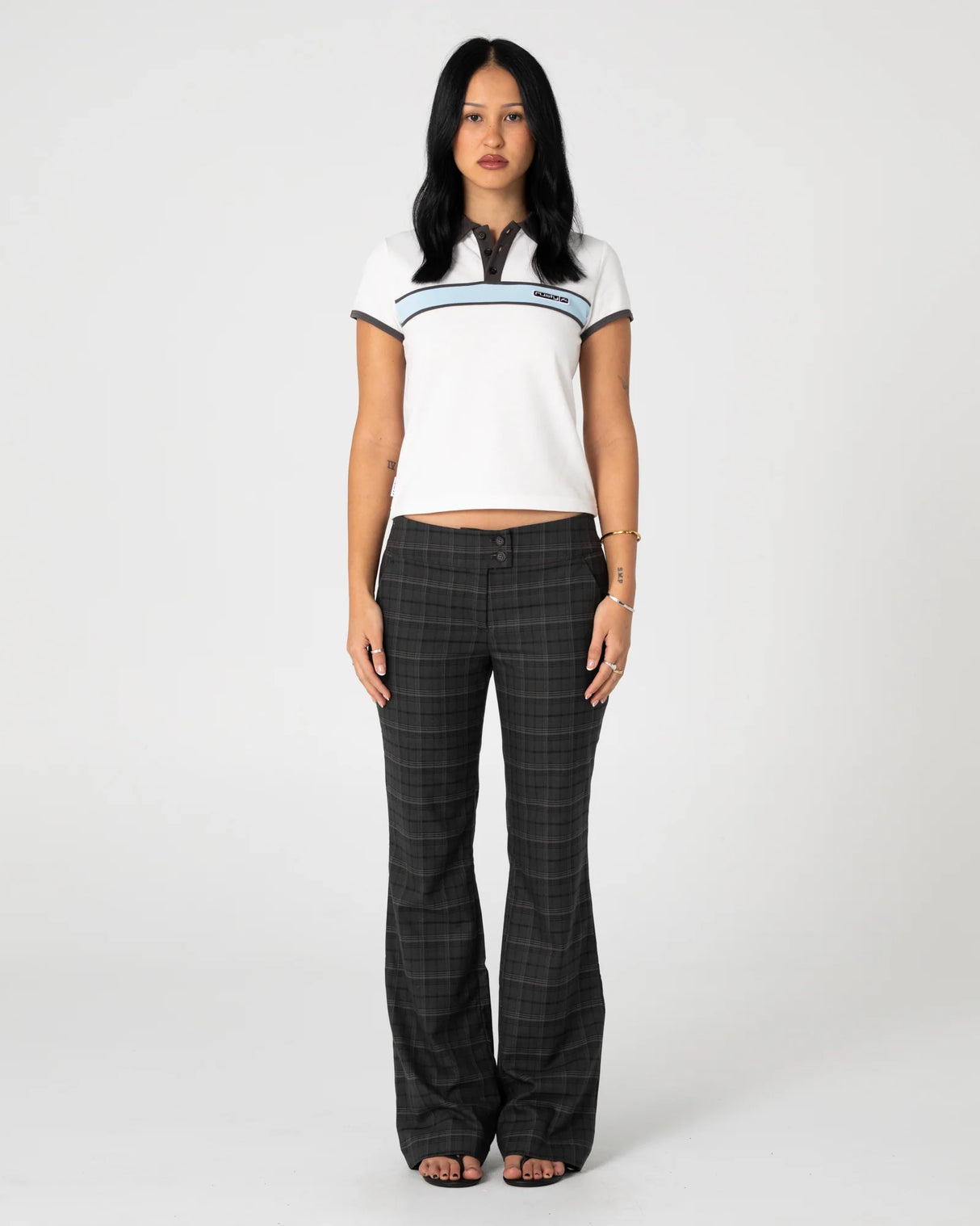 Rusty - Plaid Mummy Low Rise Suit Pant | Carbon Plaid