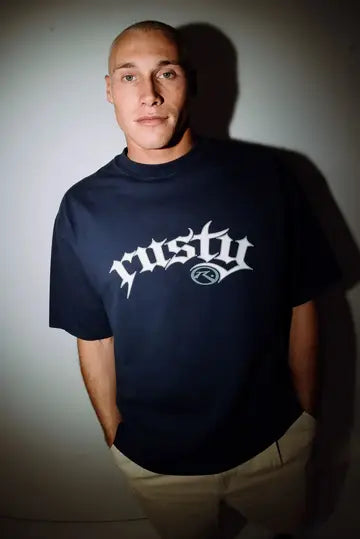 Rusty- Monty Short Sleeve Tee | Navy Blue